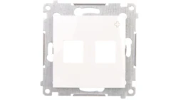 Simon 54 Pokrywa gniazd teleinformatycznych na Keystone płaska podwójna antybakteryjna biała DKP2.01/AB11