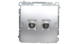 Simon Basic Gniazdo antenowe typu F podwójne srebrny mat BMAF2.01/43