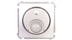 Simon Basic Łącznik z czujnikiem ruchu z przekaźnikiem z zabezpieczeniem 8A 230V srebrny mat BMCR11P.01/43