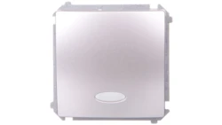 Simon Basic Łącznik jednobiegunowy z podświetleniem 10AX 250V, szybkozłącza, srebrny mat BMW1L.01/43