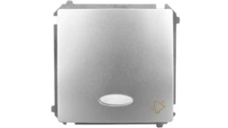 Simon Basic Przycisk dzwonek z podświetleniem 10AX 250V, szybkozłącza, srebrny mat BMD1L.01/43