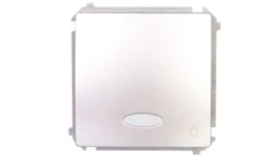 Simon Basic Przycisk światło z podświetleniem 10AX 250V, szybkozłącza, srebrny mat BMS1L.01/43