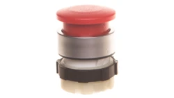 Przycisk grzybkowy 22mm czerwony fi 28 pierścień czołowy aluminium BE-B3P1-RT-000000