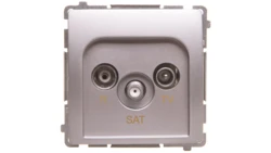 Simon Basic Gniazdo antenowe RTV/SAT końcowe srebrny mat BMZAR-SAT1.3/1.01/43