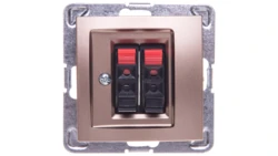 IMPRESJA Gniazdo głośnikowe podwójne złoty metalik GG-2Y/m/28