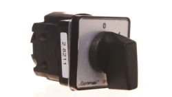 Łącznik Krzywkowy 10A Rozłącznik 0-1 (3 - biegunowy) mocowany do pulpitu czoło szare pokrętło czarne SK10G-2.8211P03