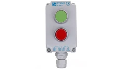 Kaseta sterownicza 2-otworowa zielony/czerwony 1Z 1R szara IP65 2x dławnica szara M20 ST22K2\02-2