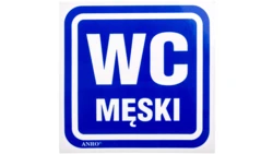 Samoprzylepna tabliczka ostrzegawcza /OZNACZENIE WC MĘSKI 100X100/ 62/H/F