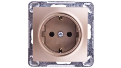 IMPRESJA Gniazdo pojedyncze z/u Schuko złoty metalik GP-1YS/m/28