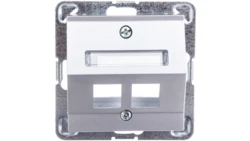 IMPRESJA Obudowa gniazda komputerowego podwójnego skośna srebrna GPK-2YS/p/18