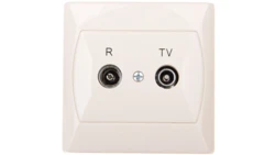 AKCENT Gniazdo antenowe RTV przelotowe 10dB beżowe GPA-10AP/01