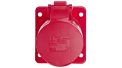 Gniazdo tablicowe skośne 16A 5P 400V /75x85/ czerwone IP44 415-6F87