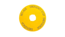 Tabliczka opisowa żółta okrągła EMERGENCY STOP (4 języki) M22-XAK2 216466