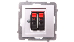 AS Gniazdo głośnikowe podwójne srebro GG-2G/m/18