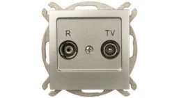 AS Gniazdo antenowe RTV przelotowe 10dB srebro GPA-10GP/m/18