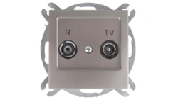 AS Gniazdo antenowe RTV przelotowe 10dB satyna light GPA-10GP/m/45