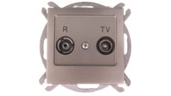 AS Gniazdo antenowe RTV zakończeniowe 10dB satyna light GPA-10GPZ/m/45