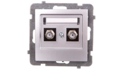 AS Gniazdo antenowe podwójne typu F srebro GPA-2GF/m/18