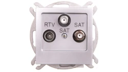 AS Gniazdo antenowe RTV-SAT-SAT srebro GPA-G2S/m/18