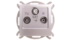 AS Gniazdo antenowe RTV-SAT końcowe srebro GPA-GS/m/18