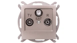 AS Gniazdo antenowe RTV-SAT końcowe satyna light GPA-GS/m/45