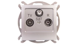 AS Gniazdo antenowe RTV-SAT przelotowe srebro GPA-GSP/m/18