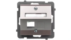 AS Obudowa gniazda pojedynczego skośna satyna light GPK-1GS/p/45