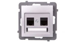 AS Gniazdo komputerowe podwójne RJ45 kat.5e MMC srebro GPK-2G/K/m/18
