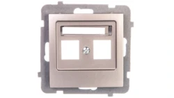 AS Obudowa gniazda podwójnego satyna light GPK-2G/p/45