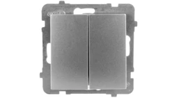 AS Przycisk podwójny zwierny srebro ŁP-17G/m/18