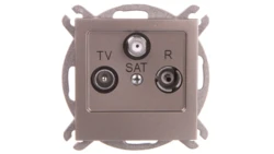 AS Gniazdo antenowe RTV-SAT przelotowe satyna light GPA-GSP/m/45