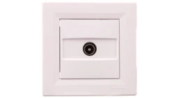 Gniazdo antenowe Asfora TV przelotowe (4db) białe z ramką EPH3200221