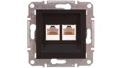 ASFORA Gniazdo komputerowe 2x kat.5e UTP bez ramki antracyt EPH4400171