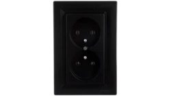 Gniazdo 2x2P+PE Asfora antracyt z ramką EPH9800271