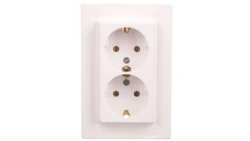 Gniazdo podwójne Asfora SCHUKO białe z ramką EPH9900121