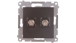 Simon 54 Gniazdo antenowe podwójne typu F antracyt DASF2.01/48