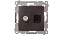 Simon 54 Gniazdo antenowe i komputerowe typu F i RJ45 kat.6 antracyt DASFRJ45.01/48