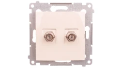 Simon 54 Gniazdo antenowe podwójne typu F kremowe DASF2.01/41