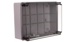 Puszka natynkowa z przeźroczystą pokrywą seria 420 IP65 300x220x120 szara EC420C8