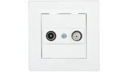 Gniazdo antenowe Asfora TV-SAT końcowe 1dB białe z ramką EPH3400121