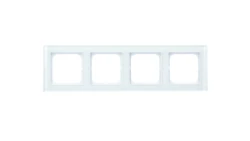 SONATA Ramka poczwórna białe szkło R-4RG/31