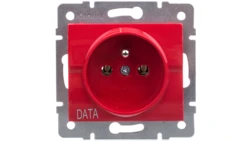 LOGI Gniazdo pojedyncze 2P+Z (DATA) śrubowe 16A 250V Czerwony 25091