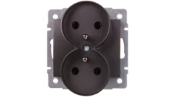 LOGI Gniazdo podwójne 2x2P+Z śrubowe 16A 250V Grafit 25269