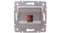 LOGI Gniazdo głośnikowe pojedyncze Srebrny 25232