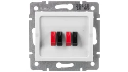 LOGI Gniazdo głośnikowe podwójne Biały 25115