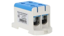 Blok rozdzielczy-odgałęźny 2x1-biegun AL/CU 16-95mm2 niebieski montaż płaski i na szynę TH WLZ35/2x95/n 48.295