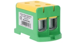 Blok rozdzielczy-odgałęźny 2x1-biegun AL/CU 35-150mm2 żółto-zielony montaż płaski i na szynę TH WLZ35/2x150/z 48.217