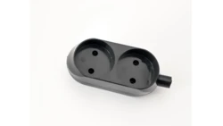 Gniazdo przenośne dwukrotne 16A 2P 250V czarne GN-260