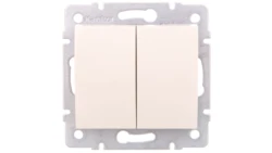LOGI Łącznik dwugrupowy świecznikowy śrubowy 10AX 250V kremowy 021010103 25126