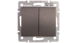 LOGI Łącznik dwugrupowy świecznikowy śrubowy 10AX 250V grafit 021010141 25244